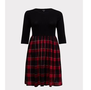 Torrid black and buffalo plaid dress size 3